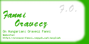 fanni oravecz business card